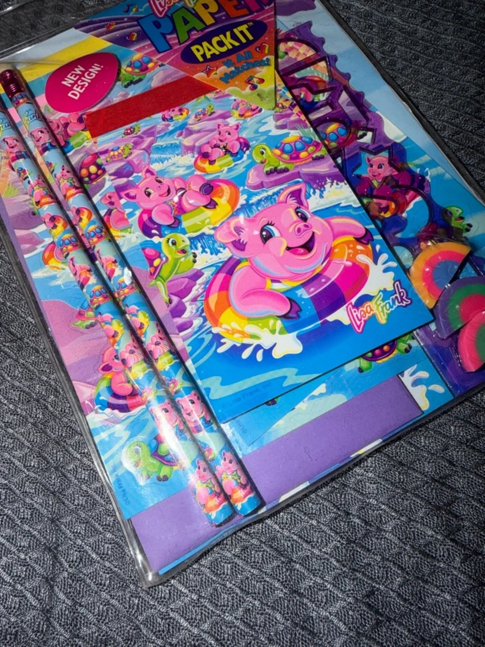 Lisa Frank pig adventures sealed stationery